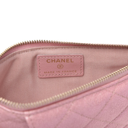 Chanel Iridescent Caviar Quilted Classic Flat Wallet Pouch Pink 6 of 8