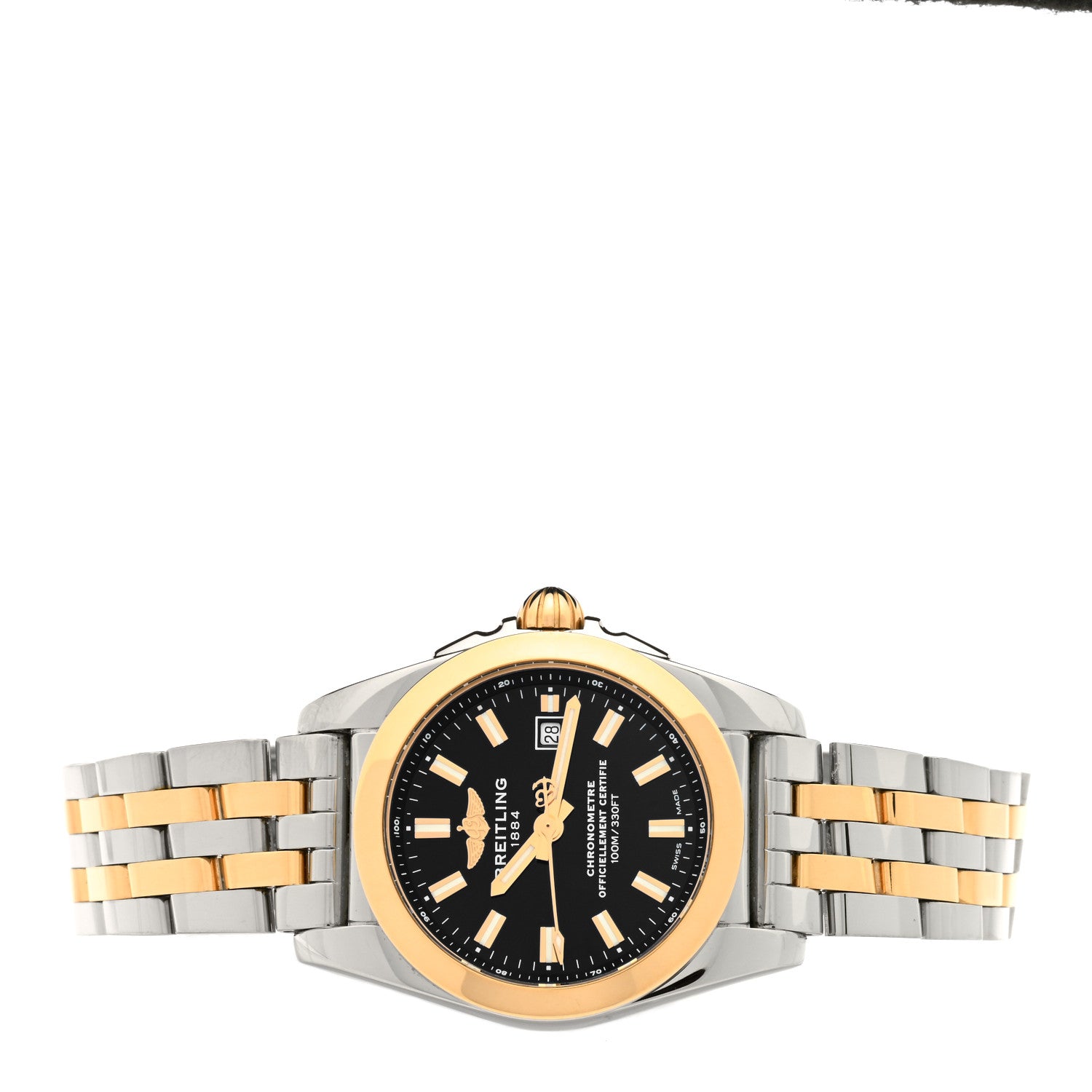 Breitling Stainless Steel 18K Rose Gold 29mm Galactic Quartz Watch Black C7234812 2 of 4