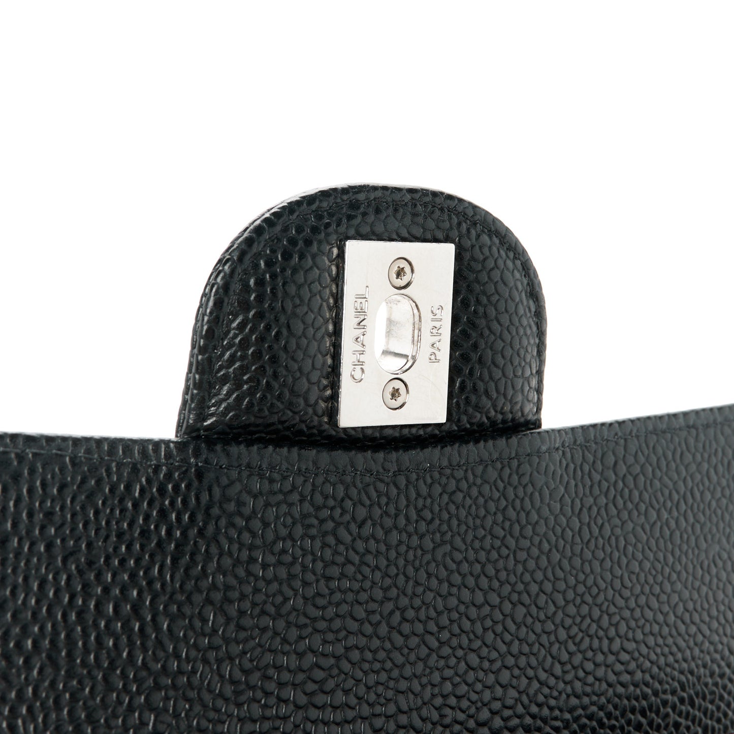 Caviar Quilted Medium Double Flap Black