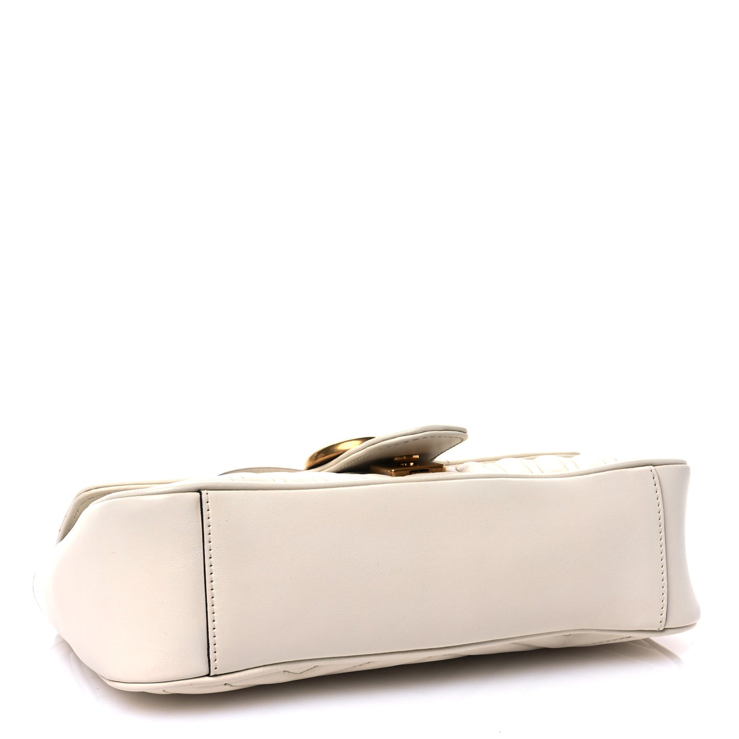 Calfskin Matelasse Small GG Marmont Shoulder Bag White