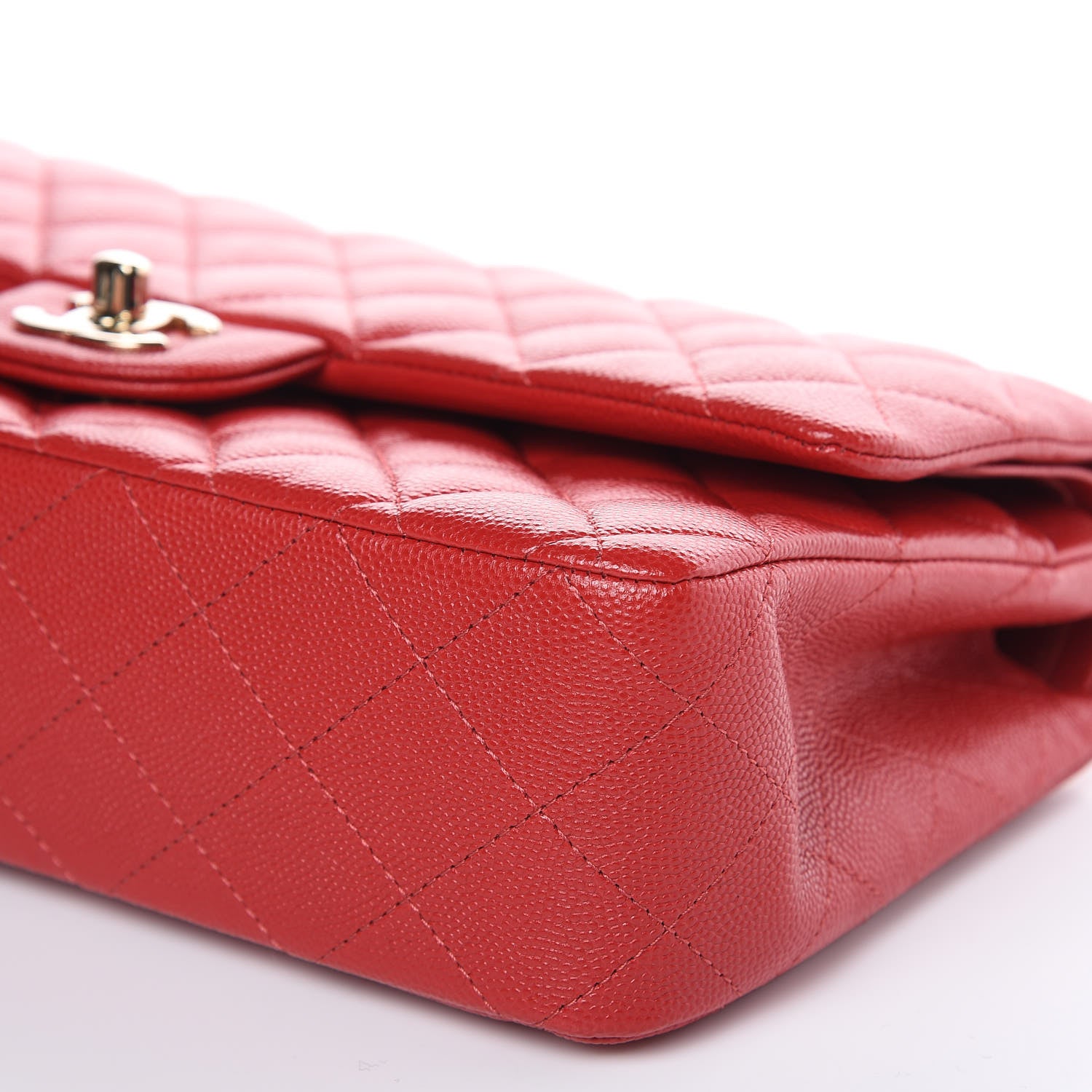 Chanel Caviar Quilted Medium Double Flap Red 10 of 13