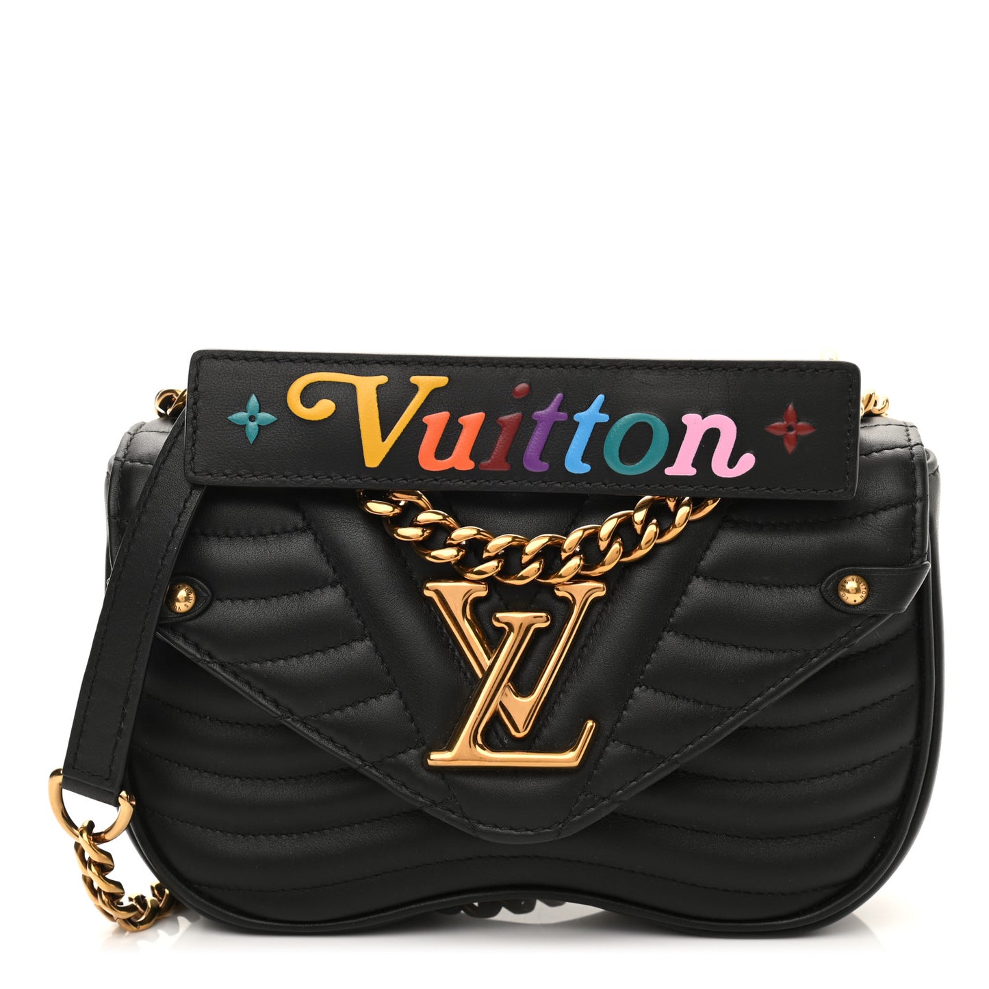 Calfskin New Wave Chain PM Black