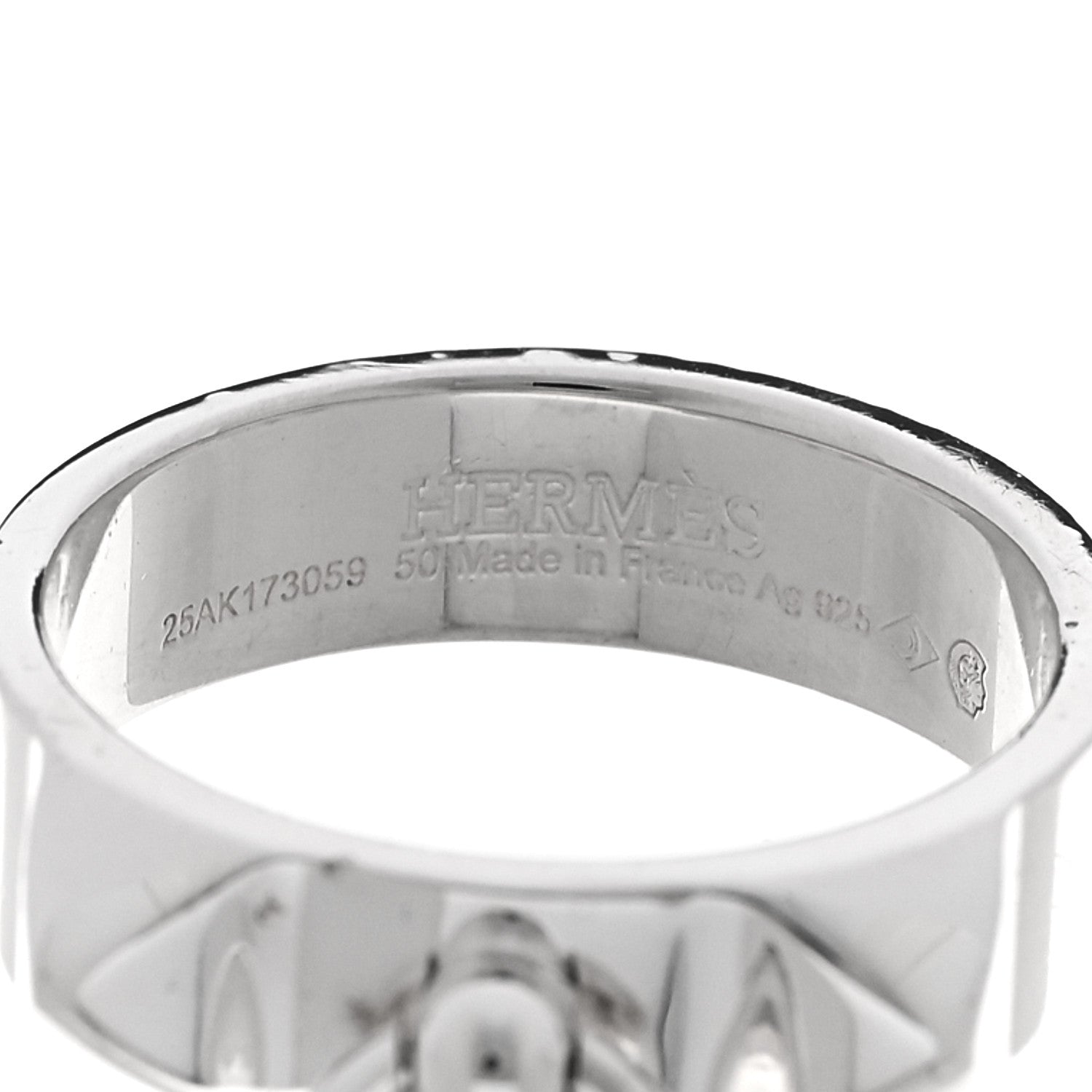 Hermes Sterling Silver PM Collier De Chien Ring 50 5.25 4 of 4