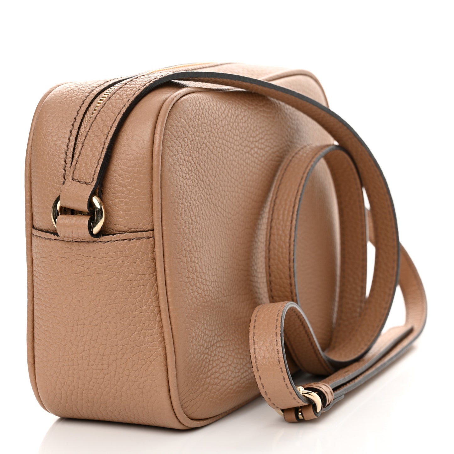 Pebbled Calfskin Small Soho Disco Bag Camelia