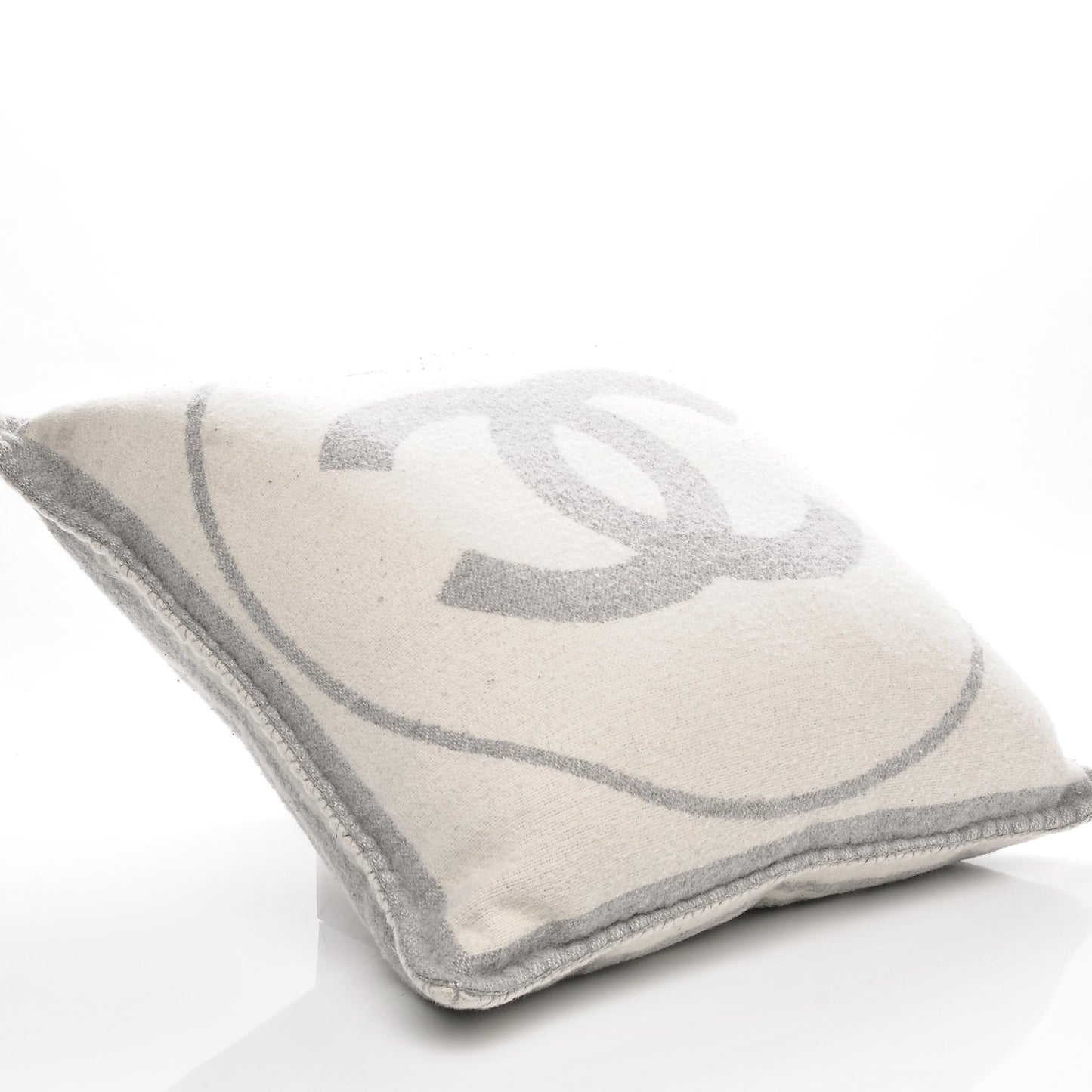 Merino Wool Cashmere CC Pillow Grey Off White