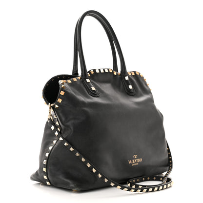 Valentino Garavani Vitello Rockstud Dome Satchel Black 3 of 21