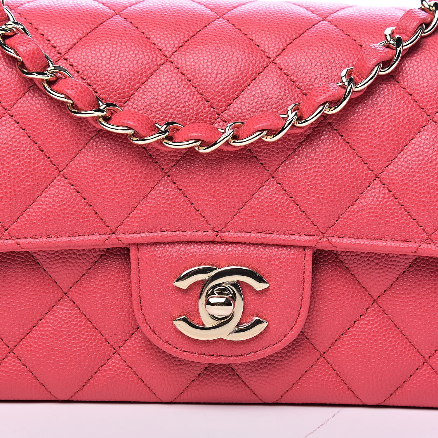 Chanel Caviar Quilted Mini Rectangular Flap Dark Pink 10 of 11