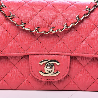 Chanel Caviar Quilted Mini Rectangular Flap Dark Pink 10 of 11