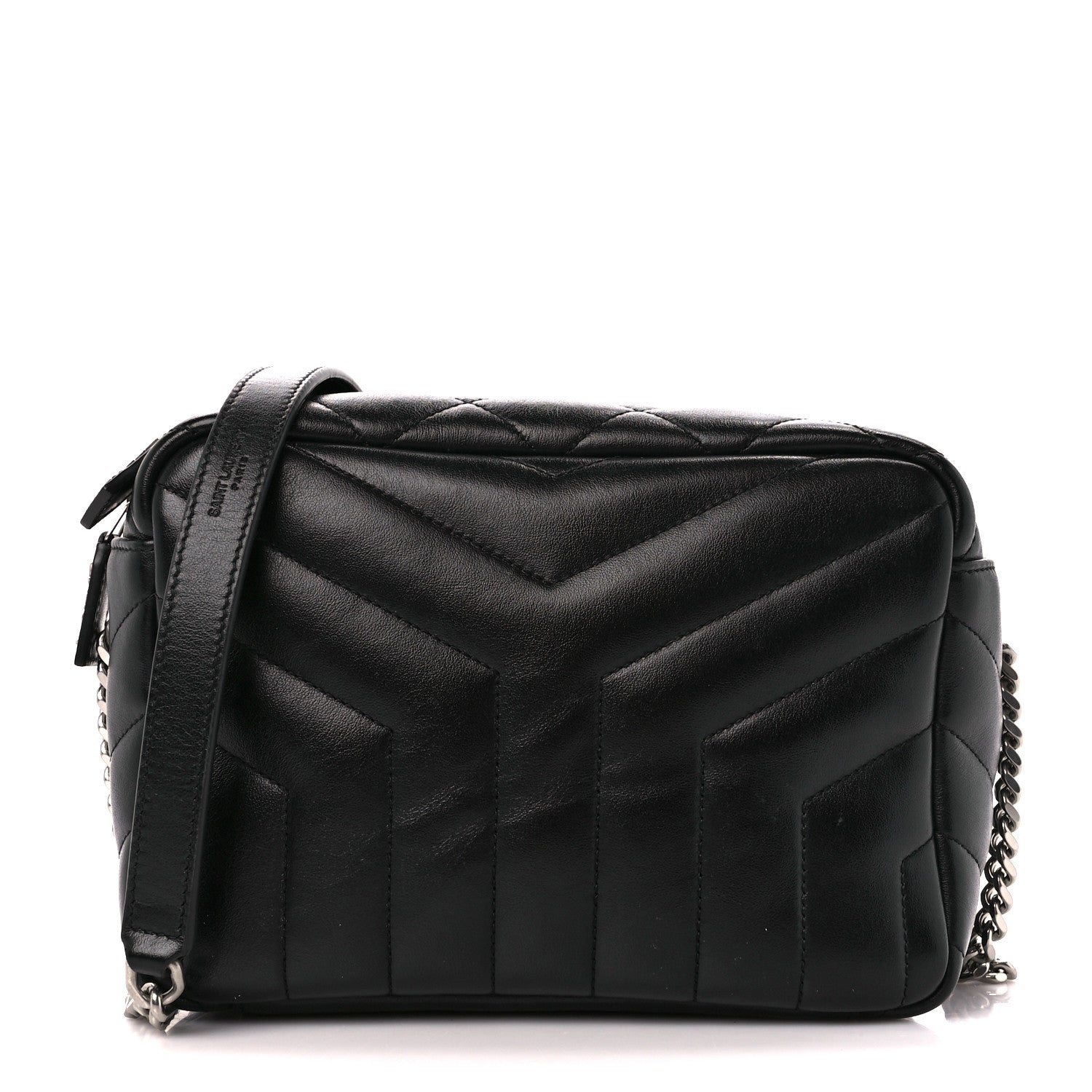 Saint Laurent Calfskin Y Quilted Monogram Small Loulou Bowling Bag Black 1 of 10