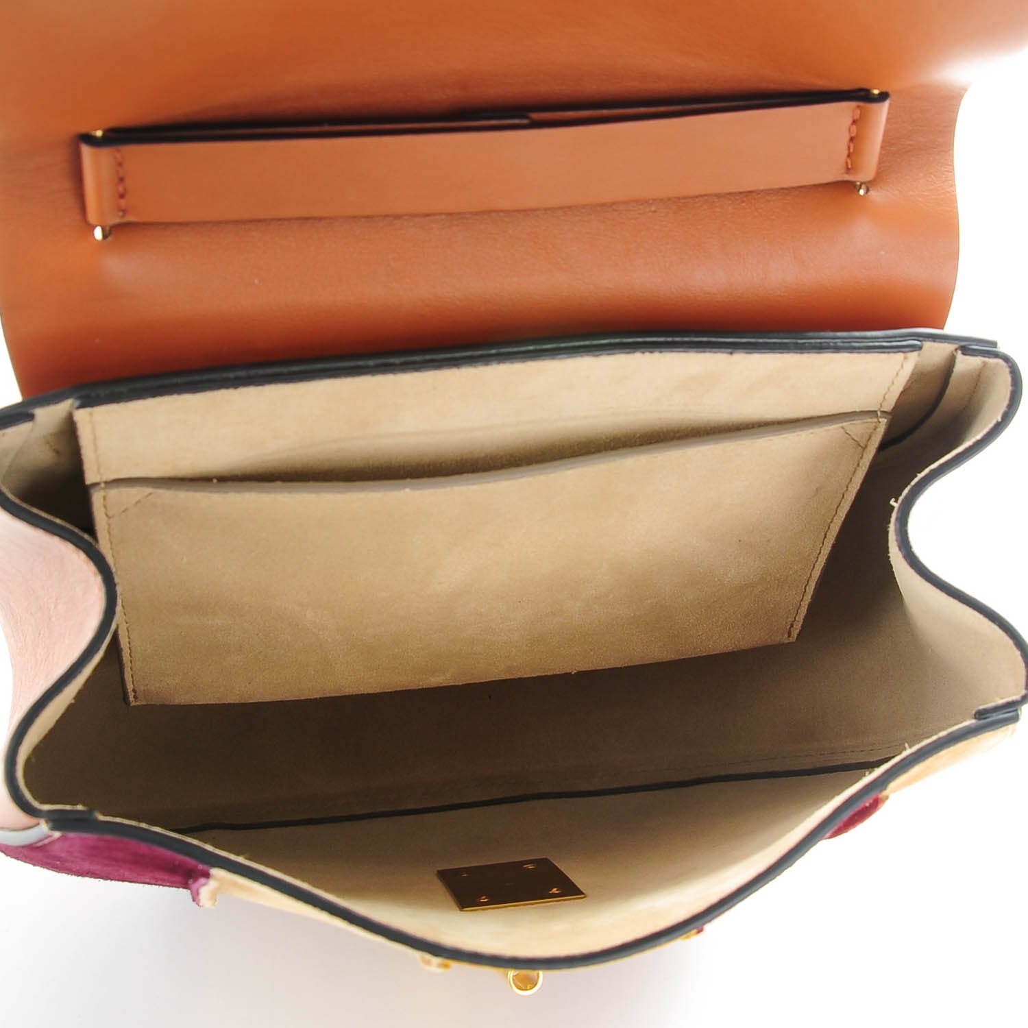 Chloe Suede Calfskin Patchwork Medium Drew Shoulder Bag Caramel 5 of 7