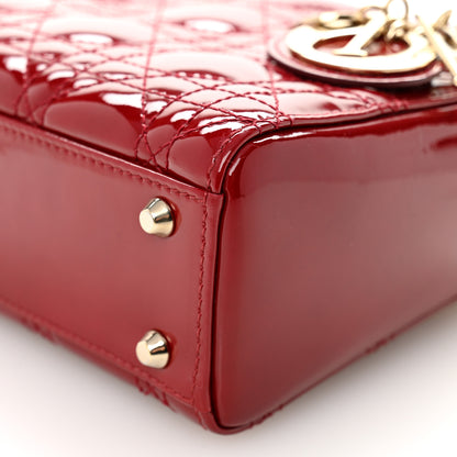 Christian Dior Patent Cannage Mini Lady Dior Red 10 of 10
