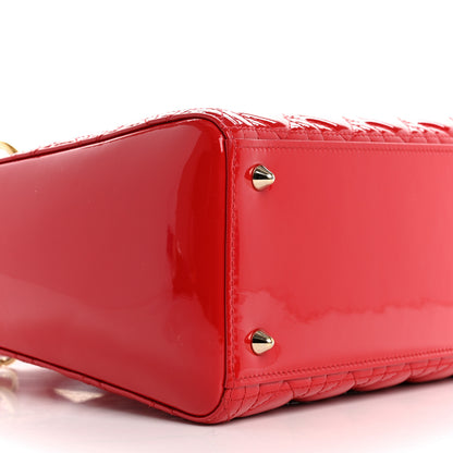 Christian Dior Patent Cannage Medium Lady Dior Red 9 of 13