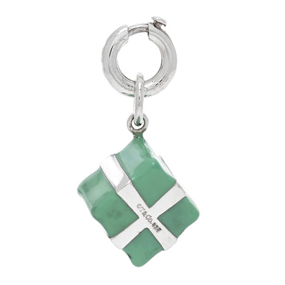 Tiffany Sterling Silver Enamel Gift Box Charm Blue 3 of 4