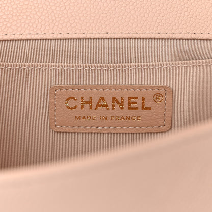 Chanel Caviar Chevron Quilted Medium Boy Flap Nude 6 of 11