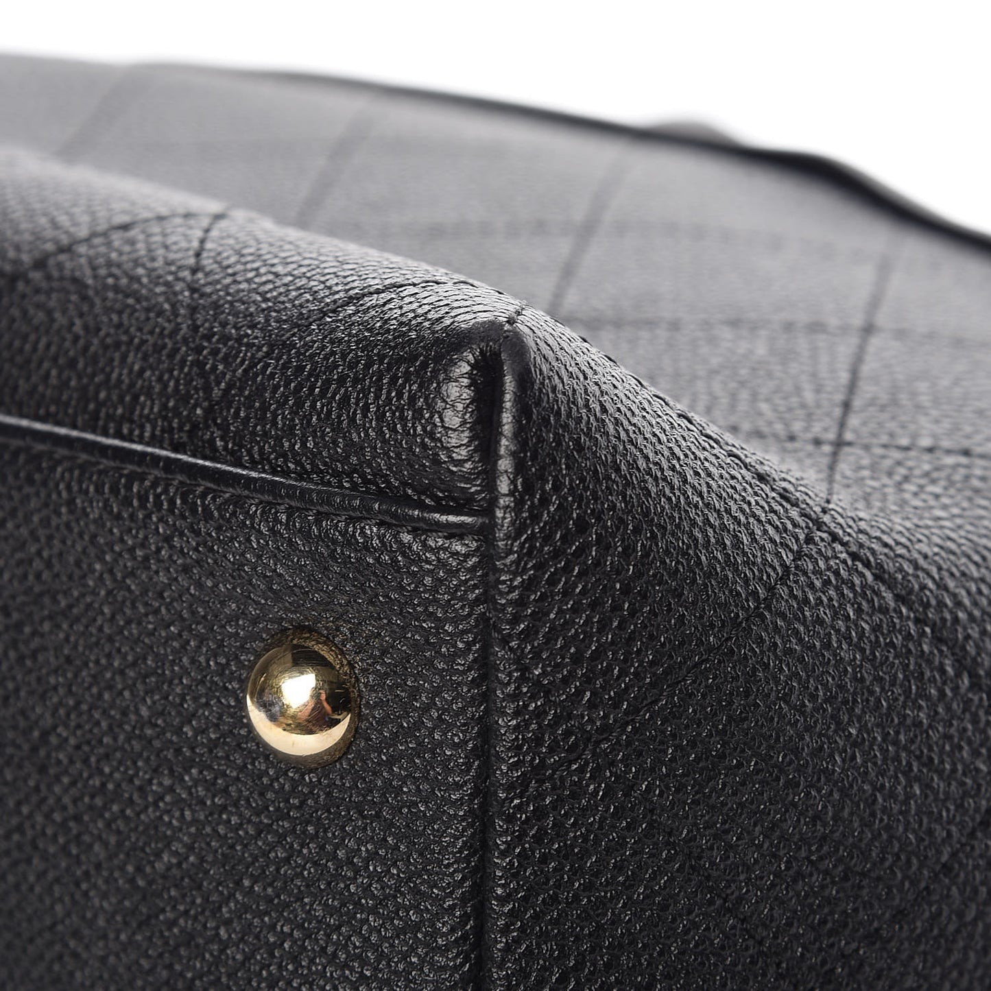 Crumpled Grained Calfskin Zip and Carry Shopping Tote Black