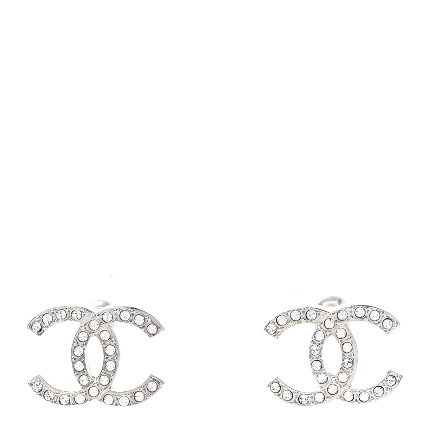 Crystal CC Earrings Silver