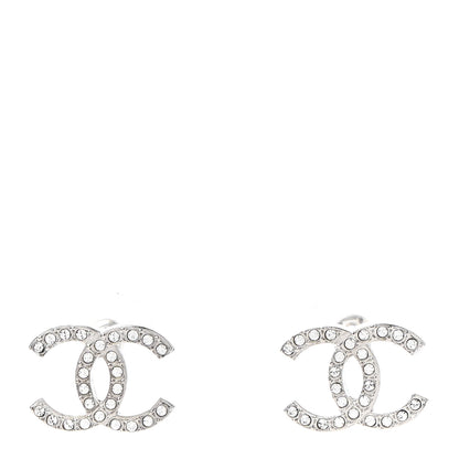 Chanel Crystal CC Earrings Silver 1 of 4