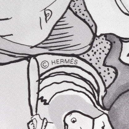 Hermes Silk Metamorphoses Par Paris Scarf 90 Gris Perle White Gris 4 of 5