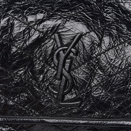 Saint Laurent Crinkled Calfskin Matelasse Monogram Medium Niki Chain Satchel Black 10 of 11