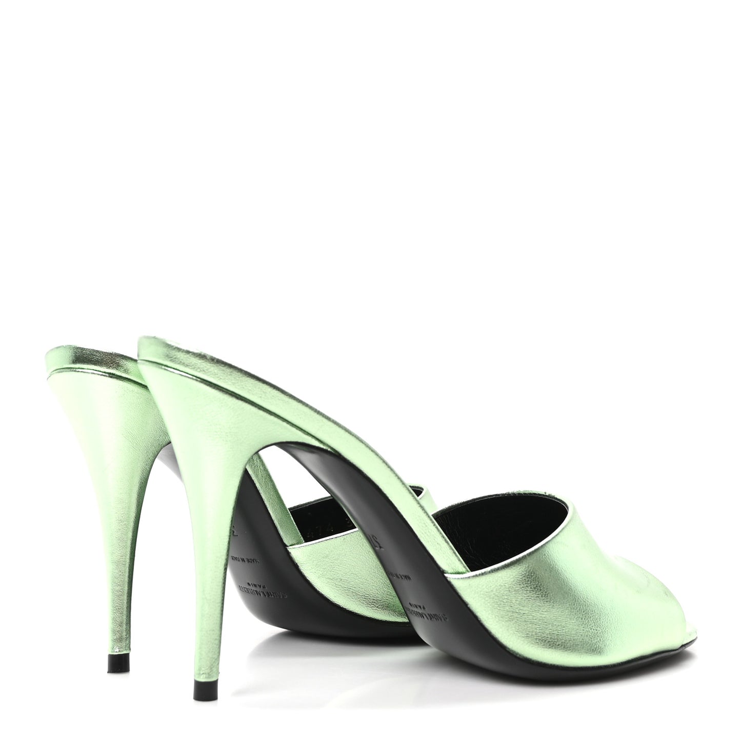 Metallic Nappa La 16 Mule Sandals 37 Clorofilla
