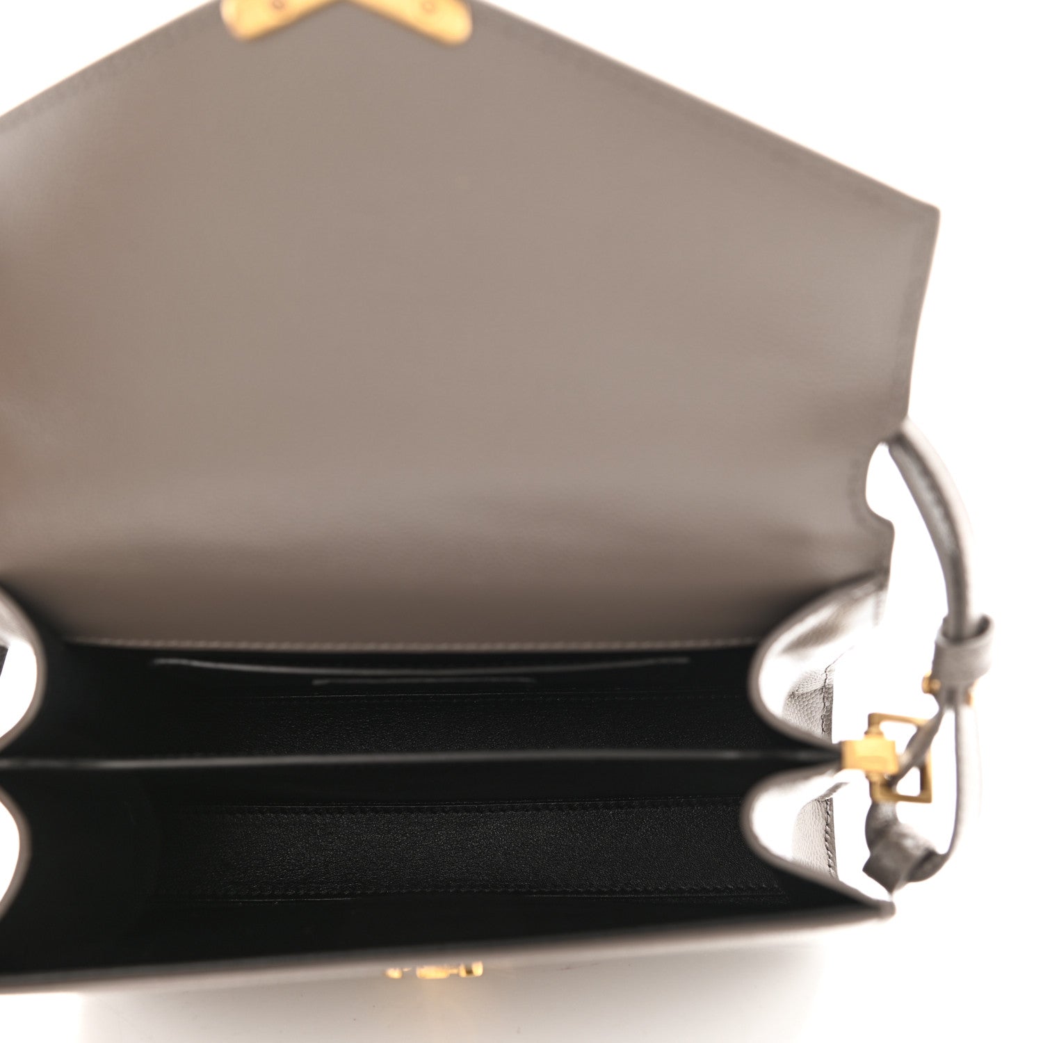 Saint Laurent Grain de Poudre Mini Classic Monogram Cassandra Top Handle Pebble 4 of 9