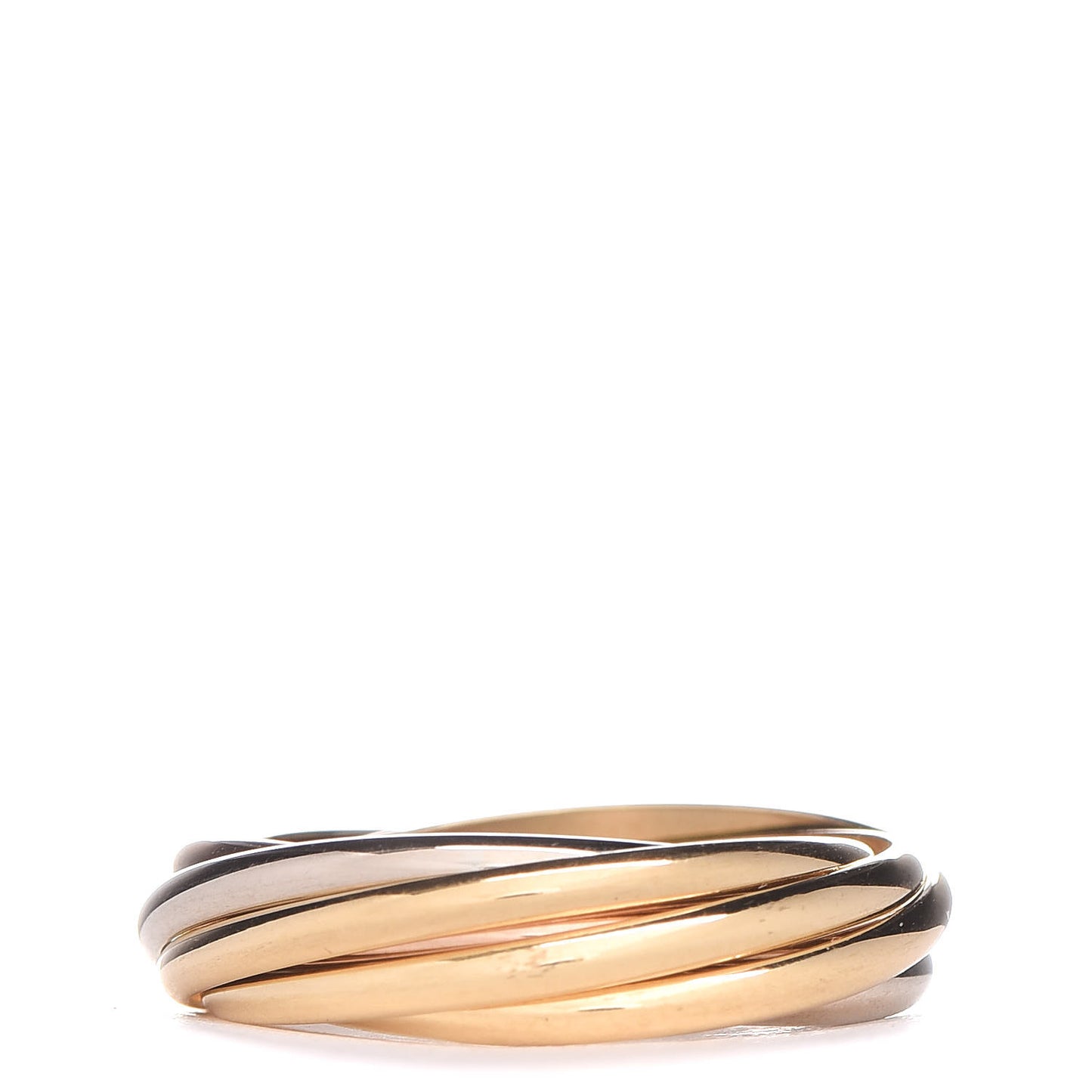 18K Pink White Yellow Gold 7 Band Trinity Ring 53 6.25