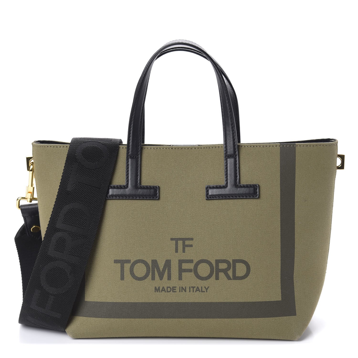 Tom Ford Canvas Mini T Tote Military Black 1 of 10