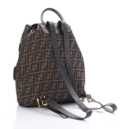 Fendi Zucca Drawstring Flap Backpack Tobacco 3 of 9