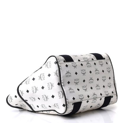 MCM Visetos Tote White Black 5 of 16