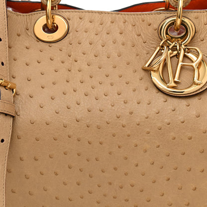 Christian Dior Ostrich Large Diorissimo Tote Beige 10 of 15