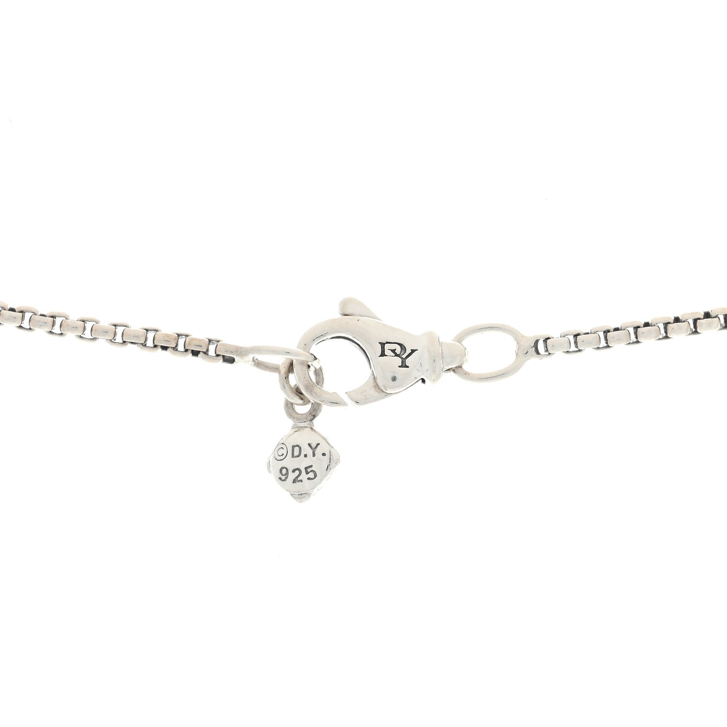 David Yurman Sterling Silver Diamond White Topaz 7mm Petite Albion Pendant Necklace 3 of 3