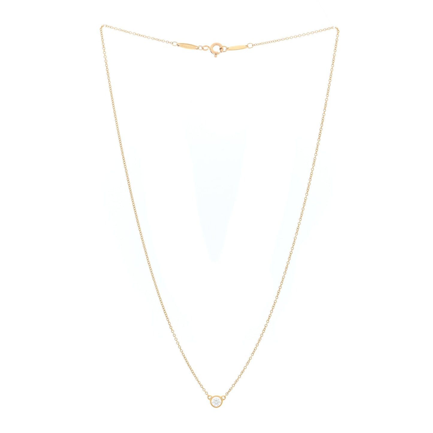 18K Yellow Gold Diamond .17ct Elsa Peretti Diamonds by the Yard Pendant Necklace