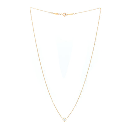Tiffany 18K Yellow Gold Diamond .17ct Elsa Peretti Diamonds by the Yard Pendant Necklace 3 of 5