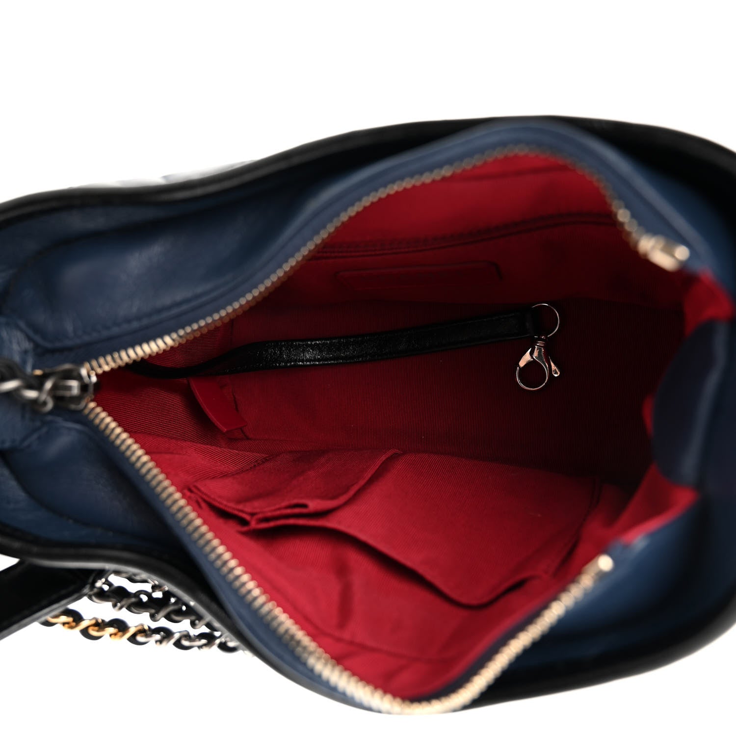 Chanel Aged Calfskin Quilted Small Gabrielle Hobo Navy Black 5 of 10