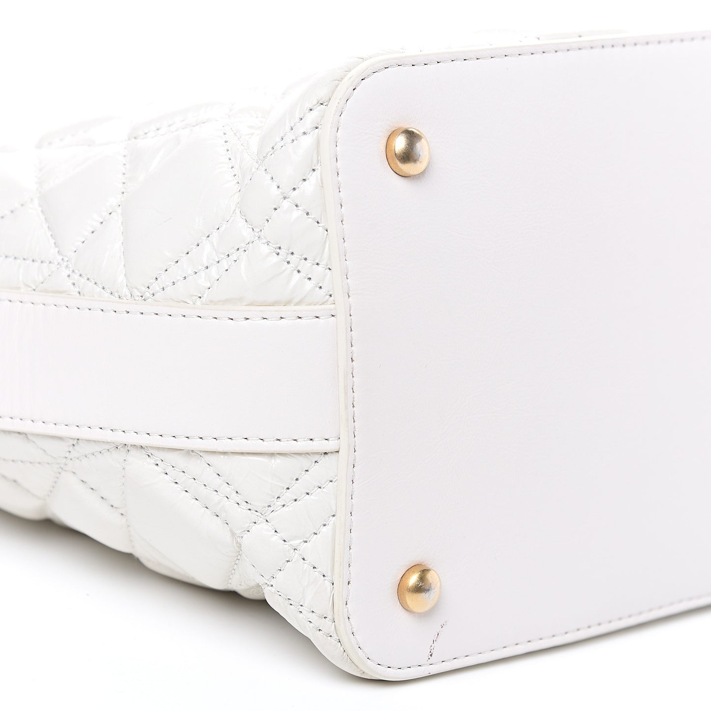 Glazed Calfskin Quilted State Of The Art Hobo White