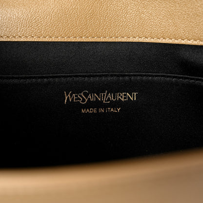 Saint Laurent Calfskin Monogram Large Belle De Jour Clutch Beige 6 of 11