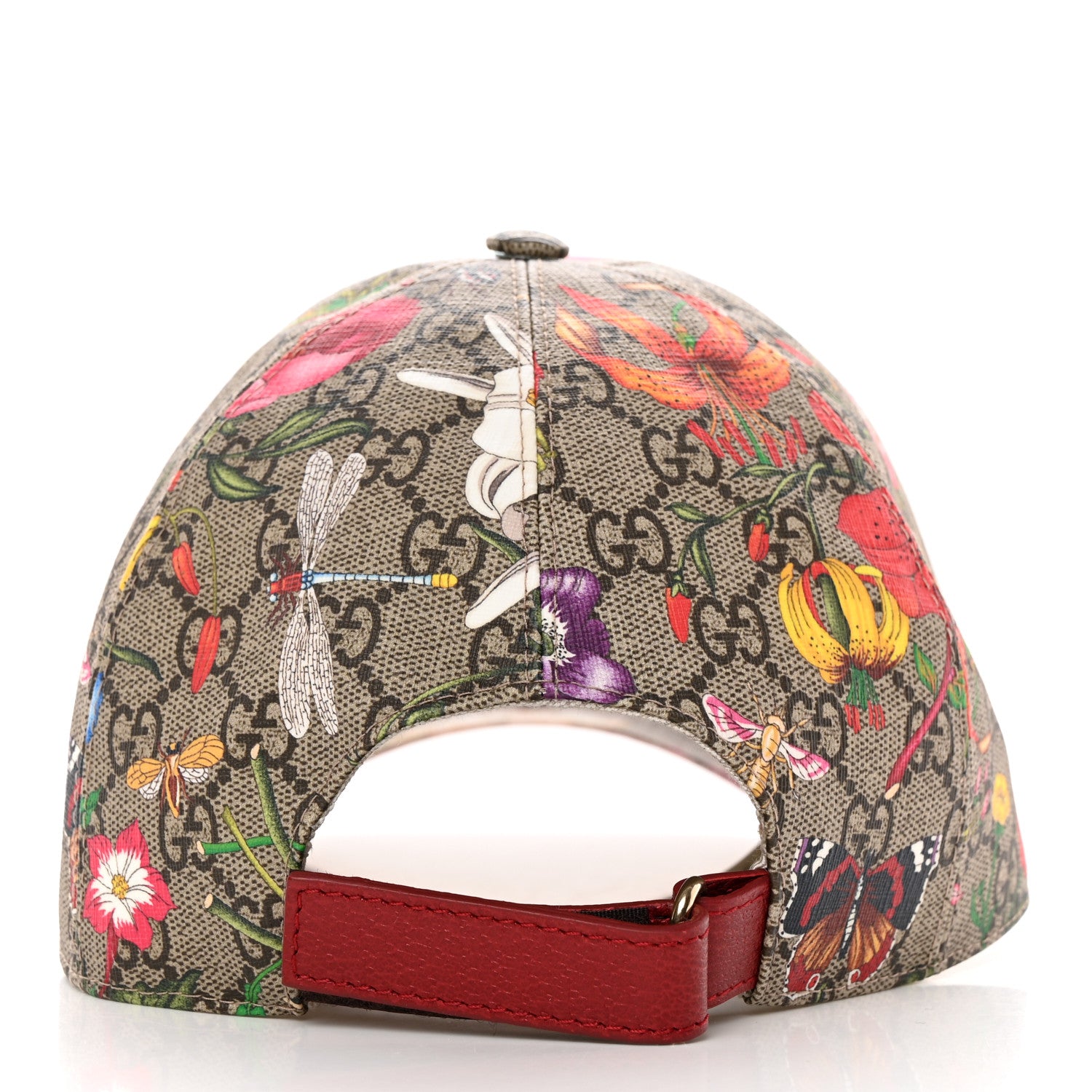 Gucci GG Supreme Flora Claudia Baseball Hat 59 XL Red 5 of 11