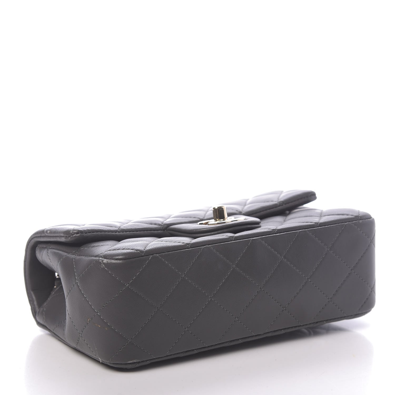 Chanel Lambskin Quilted Mini Rectangular Flap Grey 4 of 13