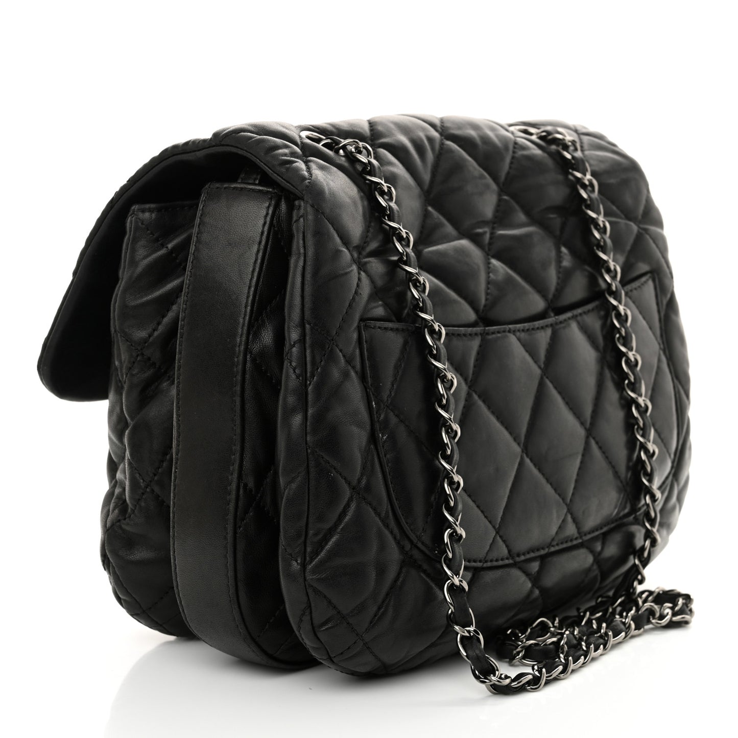 Lambskin Quilted Large Chanel 3 Flap Black