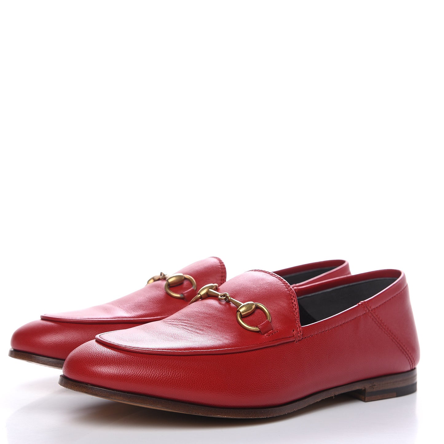 Lambskin Womens Brixton Horsebit Loafers 35 Hibiscus Red