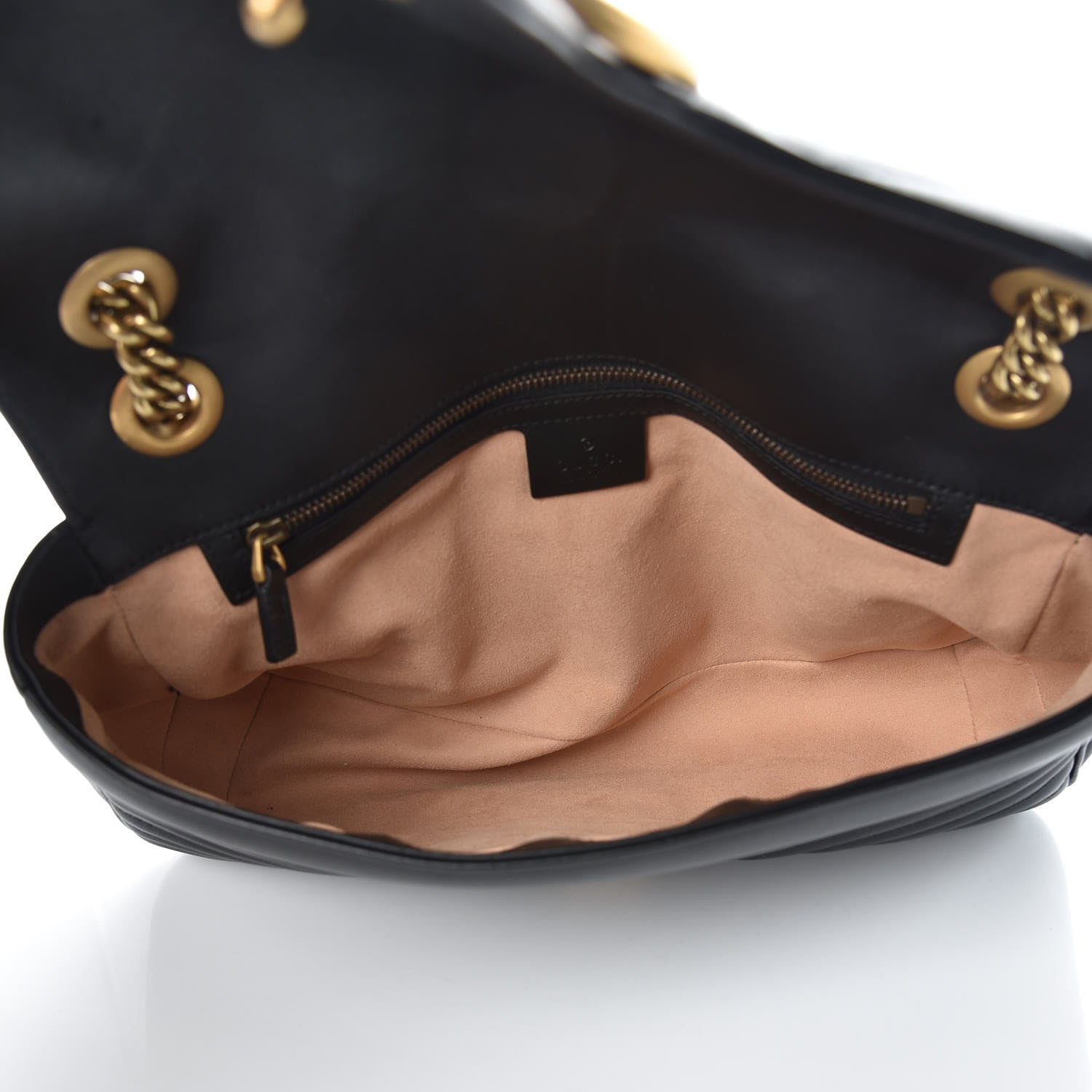 Gucci Calfskin Matelasse Medium GG Marmont Shoulder Bag Black 5 of 11