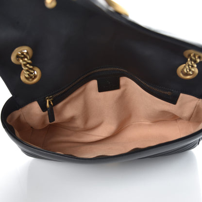Gucci Calfskin Matelasse Medium GG Marmont Shoulder Bag Black 5 of 11