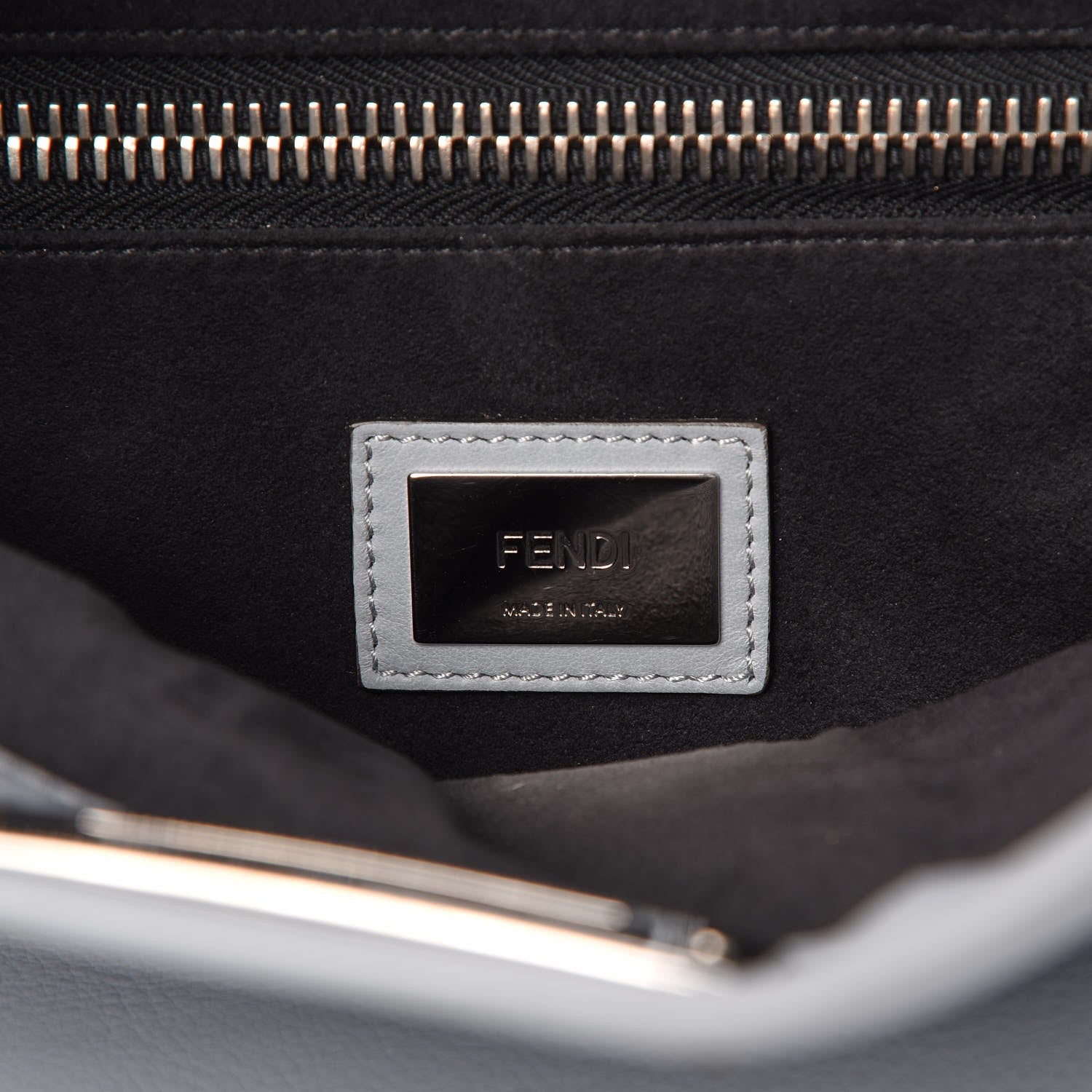 Fendi Vitello Dolce Large Peekaboo Iconic Satchel Polvere Graphite 8 of 14