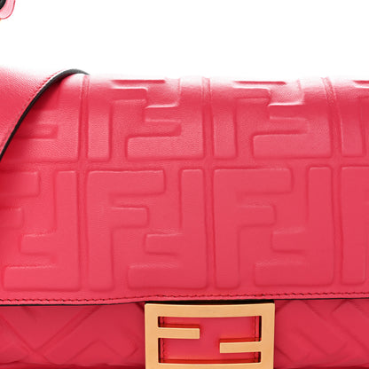 Fendi Nappa FF 1974 Embossed Baguette Rosa Fluo 6 of 10