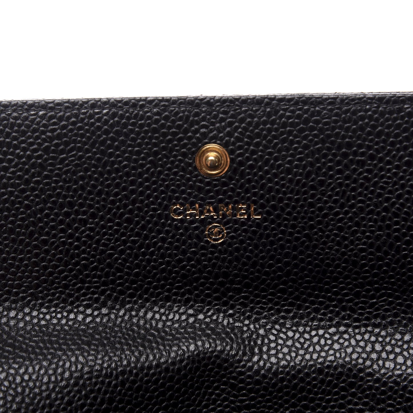 Caviar Quilted Large Gusset Flap Wallet Black