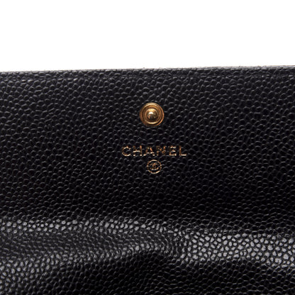 Chanel Caviar Quilted Large Gusset Flap Wallet Black 7 of 10