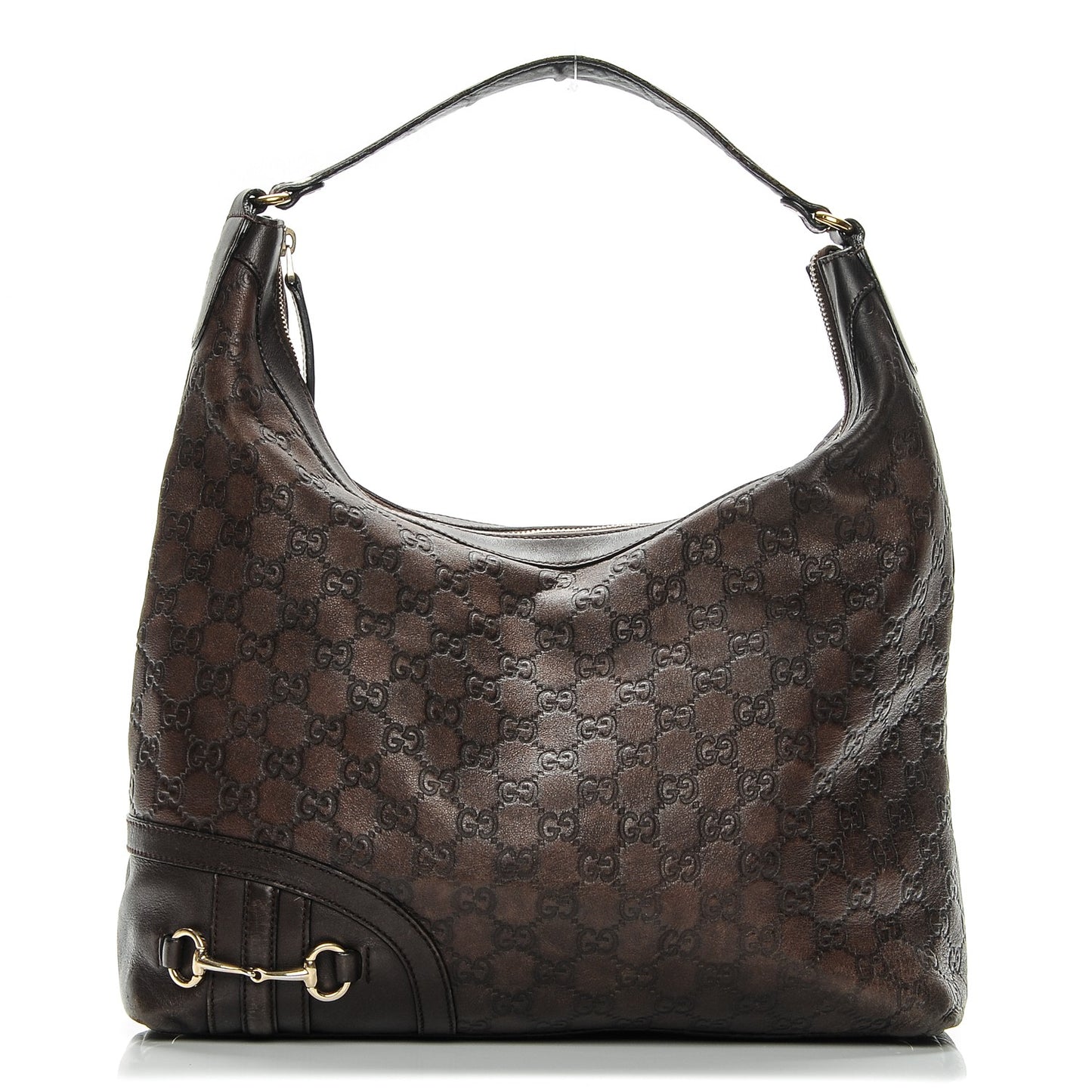 Guccissima Medium Horsebit Tassel Shoulder Bag Dark Brown