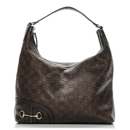 Gucci Guccissima Medium Horsebit Tassel Shoulder Bag Dark Brown 1 of 10