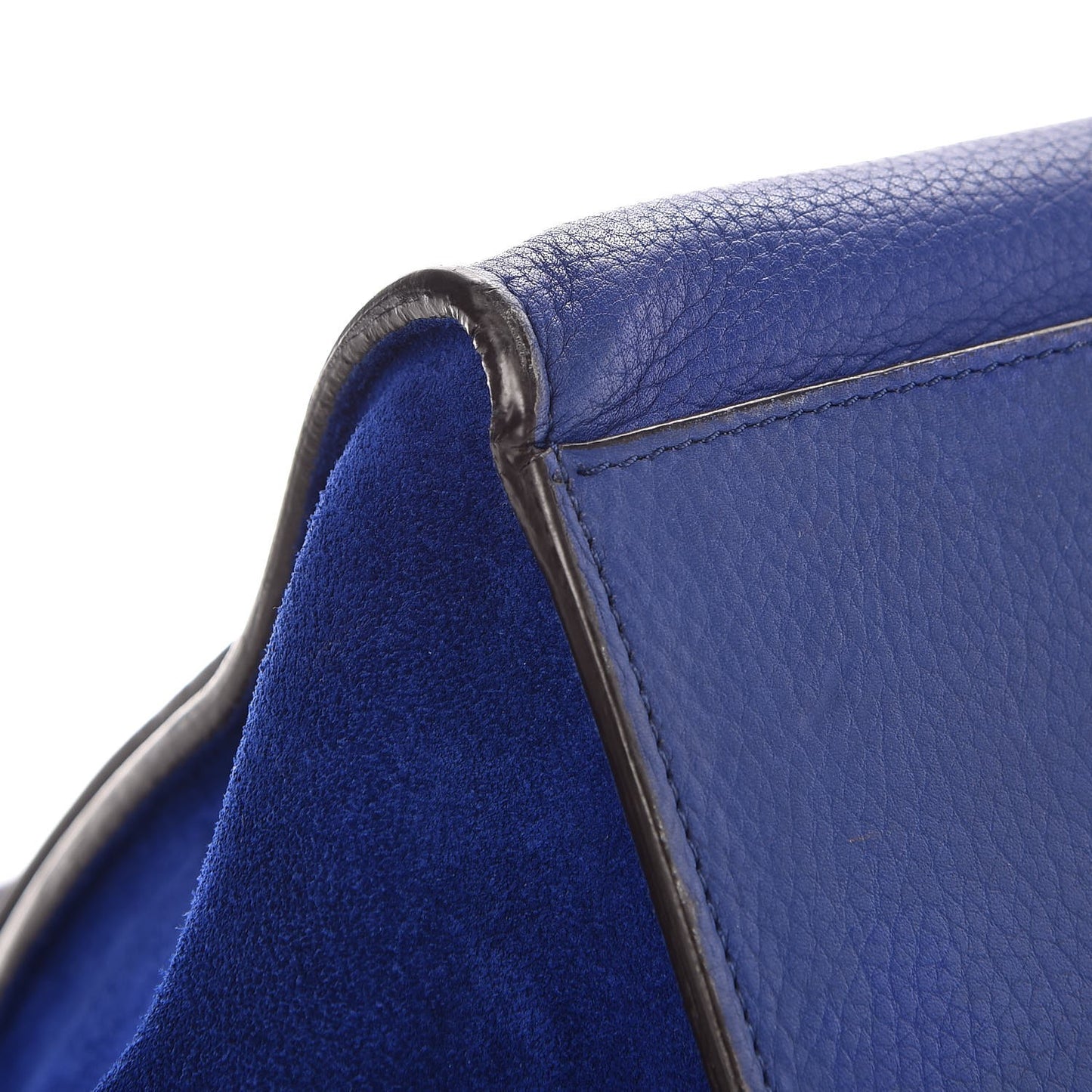 Drummed Calfskin Suede Small Trapeze Indigo