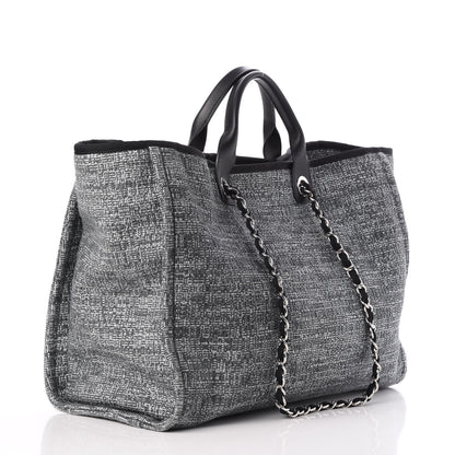 Chanel Canvas Large Deauville Tote Charcoal 4 of 8